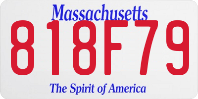 MA license plate 818F79