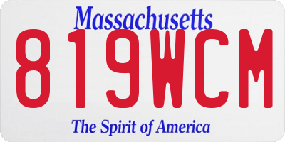 MA license plate 819WCM