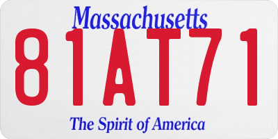 MA license plate 81AT71