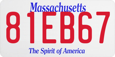 MA license plate 81EB67