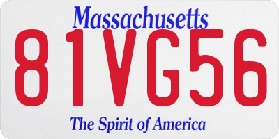 MA license plate 81VG56