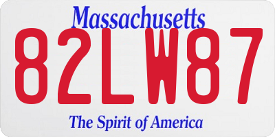 MA license plate 82LW87