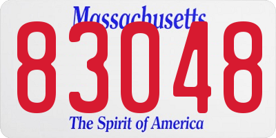 MA license plate 83048