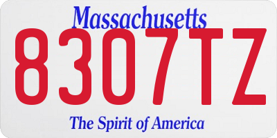 MA license plate 8307TZ