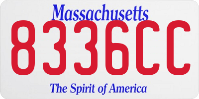 MA license plate 8336CC