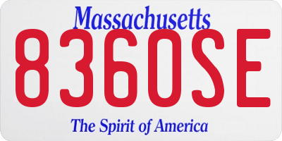 MA license plate 8360SE