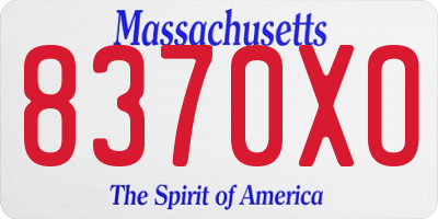 MA license plate 8370XO