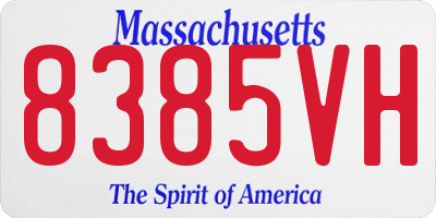 MA license plate 8385VH