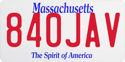 MA license plate 840JAV