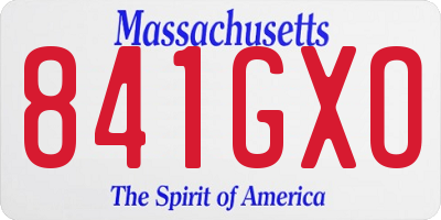 MA license plate 841GXO