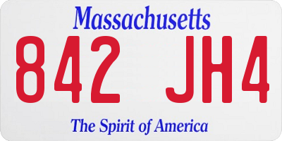 MA license plate 842JH4