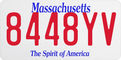 MA license plate 8448YV