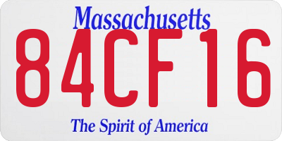 MA license plate 84CF16