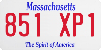 MA license plate 851XP1