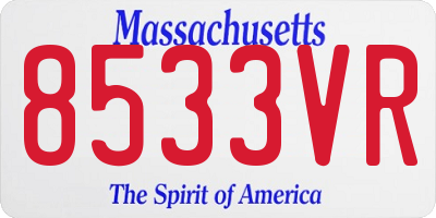 MA license plate 8533VR