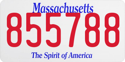 MA license plate 855788