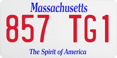 MA license plate 857TG1