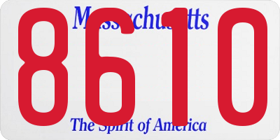 MA license plate 8610