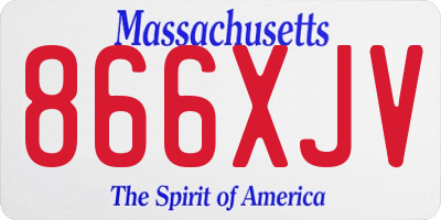 MA license plate 866XJV