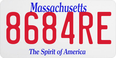 MA license plate 8684RE