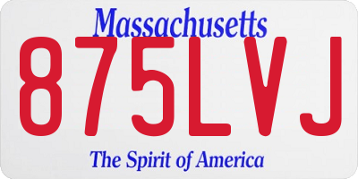 MA license plate 875LVJ