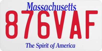 MA license plate 876VAF