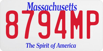 MA license plate 8794MP