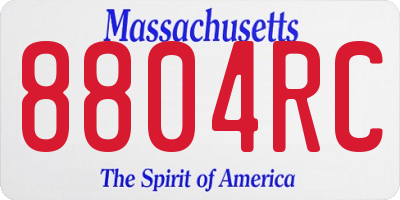 MA license plate 8804RC