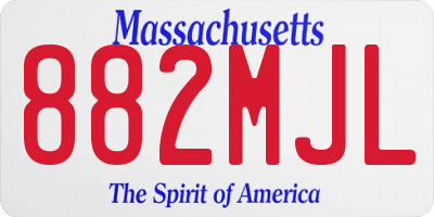 MA license plate 882MJL