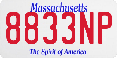 MA license plate 8833NP