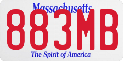 MA license plate 883MB