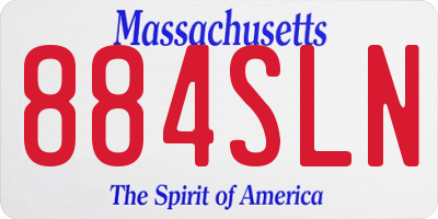 MA license plate 884SLN