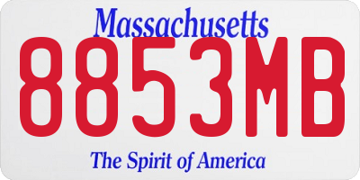 MA license plate 8853MB