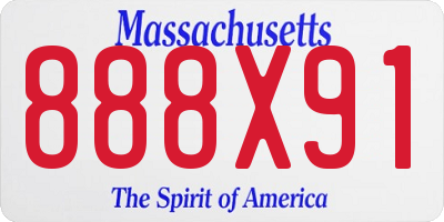 MA license plate 888X91