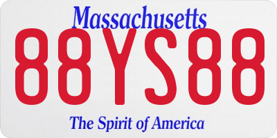 MA license plate 88YS88