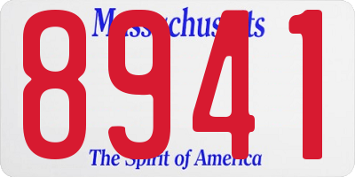 MA license plate 8941