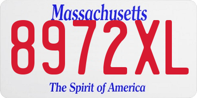 MA license plate 8972XL