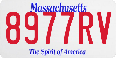 MA license plate 8977RV