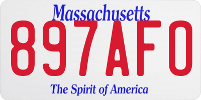 MA license plate 897AFO