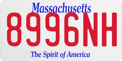 MA license plate 8996NH