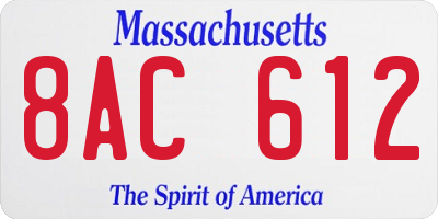 MA license plate 8AC612