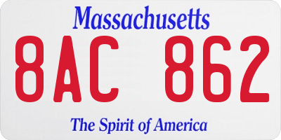 MA license plate 8AC862