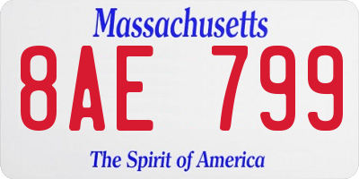 MA license plate 8AE799