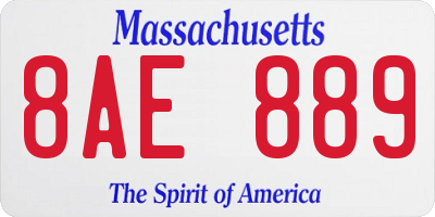 MA license plate 8AE889