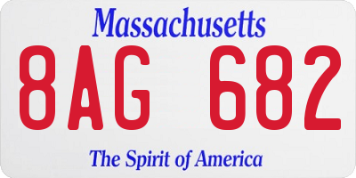 MA license plate 8AG682