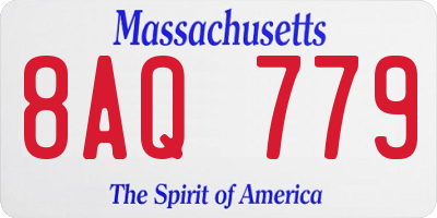 MA license plate 8AQ779