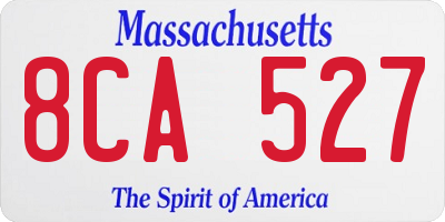 MA license plate 8CA527