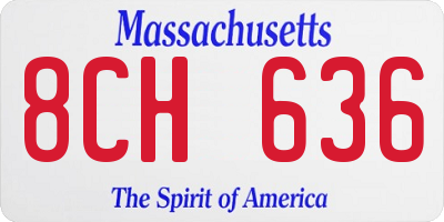 MA license plate 8CH636
