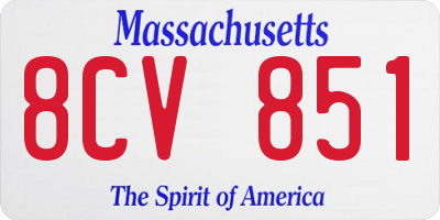 MA license plate 8CV851