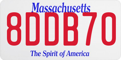 MA license plate 8DDB70